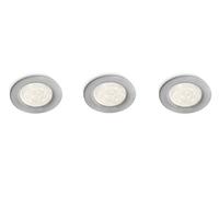 Philips Lighting 591008716 Sceptrum Faretto a LED da Incasso, Tondo, Grigio, 3 Pezzi