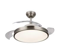 Philips Lighting Atlas Ventilatore da soffitto con luce LED e telecomando 106 cm Nichel