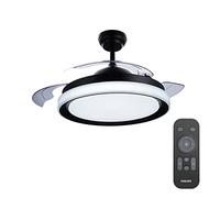 Philips Lighting Bliss DC Lampada LED da Soffitto con Ventilatore, Dimmer a fasi, LED Integrato, Aria Calda o Fredda, 28+35W, Telecomando Incluso, Nero