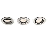 Philips Lighting Donegal Faretti da Incasso, 3 Pezzi, Attacco GU10, Rotonda, Cromato Satinato