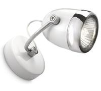 Philips Lighting Balsa Spot Singolo in Metallo Bianco e Dettaglio Cromo, Lampadina Inclusa