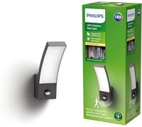 Philips Lighting lampada a parete con LED integrato Splay, con sensore di movimento, IP44, 2700K, Antracite