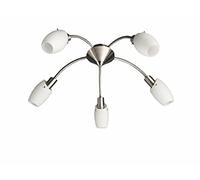 Philips Lighting Usagi Plafoniera Spirale Spot 5 Luci, Acciaio Spazzolato e Vetro Satinato, Bianco