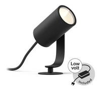 PHILIPS - Lighting White and Color Kit Base Lily Faretto da Esterno Integrata, 8 W, Nero