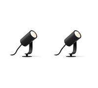 Philips Lighting White and Color Lily Faretto da Esterno, Estensione Integrata, 8 W, Nero + White and Color Kit Base Lily Faretto da Esterno Integrata, 8 W, Nero