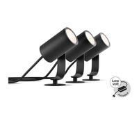 PHILIPS - Lighting White and Color Lily Kit Base con 3 Faretti da Esterno Integrata, 8 W, Nero