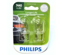 Philips LongerLife 7440 25W Due Lampadine Indietro Up Reverse Luce Azione Orig.