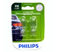 Philips LongerLife 916 7.29W Due Lampadine Interno Cargo Trunk Luce Ricambio T15