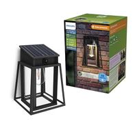 Philips Lysin Lampada solare da parete, per esterni, UltraEfficient, lampadina solare sostituibile, sensore di movimento, 2700K, Nero