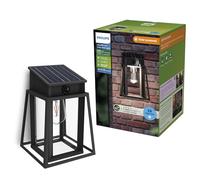 Philips Lysin Lampada solare da parete, per esterni, UltraEfficient, lampadina solare sostituibile, sensore di movimento, 4000K, Nero