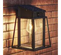 Philips Lysin Lampada solare da parete, per esterni, UltraEfficient, lampadina solare sostituibile, sensore di movimento, 2700K, Nero