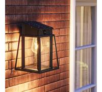 Philips Lysin Lampada solare da parete, per esterni, UltraEfficient, lampadina solare sostituibile, sensore di movimento, 2700K, Nero