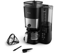 PHILIPS Macchina Caffè a Filtro All-in-1 Macinacaffè Conico Integrato 1,25L | Chicchi sempre freschi, caraffa 1,25 L o tazza, macinatura al momento, Contenitore doppio per chicchi di caffè (HD7900/50)