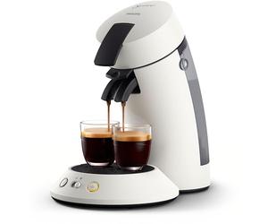 Philips - Macchina da caffè a cialde SENSEO Original Plus, con cursore di intensità e tecnologia booster di aromi, in plastica riciclata, 600 ml, bianca, CSA210/11