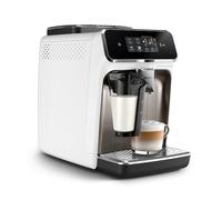 PHILIPS Macchina da caffè espresso automatica Serie 2300-4 bevande, Display touch screen a colori, Sistema LatteGo, SilentBrew, Macinacaffè in ceramica, Filtro AquaClean. Bianco cromo (EP2333/40)