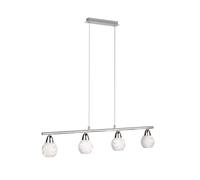 Philips Massive Gratianus Lampadario Moderno, Barra con 4 Luci con Sfere in Vetro e Dettagli Cromo