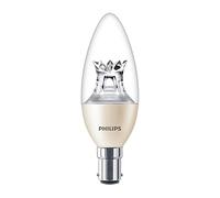 Philips Master - Candela LED B38 da 5,5 W (40 W) B15 con tappo a baionetta piccola, colore bianco caldo, lampadina trasparente, Regno Unito