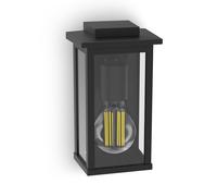 Philips Lampada da parete per esterni Mirth E27 25W IP44 Nero Quadrata, lampadina non inclusa