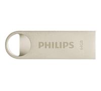 Philips Moon Edition High Speed 2.0 - Unità flash USB 64 GB per PC, laptop, computer e data storage, velocità di lettura fino a 20 MB/s, in alluminio, portachiavi