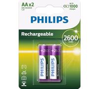 Philips Multi Life NiMH Pile AA Mignon 2600 mAh, confezione da 2