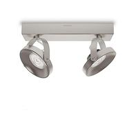 Philips myLiving 533121716 - Faretto LED a 2 luci, in metallo spazzolato, 4,5 W