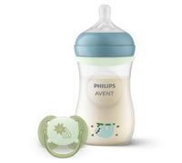 Biberon natural response notte set regalo bambino 1 biberon da 260ml ciuccio ultra soft - philips avent