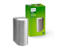 Philips Lighting Nightingale Lampada da Parete Plafoniera Illuminazione Giardino Ambienti Esterni GU10, 35 W, Inox, 10 x 8 x 16 cm