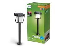 PHILIPS Nissa, Paletto solare UltraEfficient, per Esterni, con Sensore di Movimento, 3000K, 250/25lm, Nero