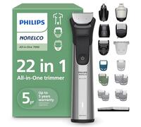 Philips Norelco All-in-One 7000 Rasoio 22 in 1 per viso, capelli e | Barbe spesse e lunghe, tecnologia BeardSense, 28 regolazioni di lunghezza, lame in metallo, toelettatura dei capelli e
