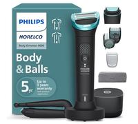 Philips Norelco Body Groomer 9000 Series, rasoio per uomini e sistema di rasatura intima con pulitore UV Cube e attacco posteriore regolabile, 100% impermeabile, BG9480/50