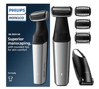 Philips Norelco Bodygroom Series 5000, tosaerba impermeabile per inguine e corpo, rasatura comoda, completa del corpo con schiena, autonomia 60 min, modello BG5025/40