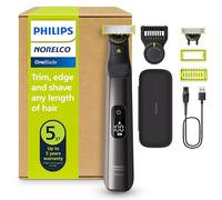 Philips Norelco OneBlade 360 Pro - Regolabarba elettrico viso + corpo, rasoio e bodygroomer, con tecnologia a 360 lame, 2 lame a 360°, pettine regolabile a 20 lunghezze, kit corpo e custodia da