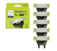Philips Norelco OneBlade QP450/80 - Lame di ricambio originali per rasoio elettrico e trimmer OneBlade, in acciaio inox resistente, confezione da 5