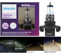 Philips Notte Guida Platino 9008 H13 60/55W Due Lampadine Testa Luce Fascio
