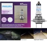 Philips Notte Guida Platino H7 55W Due Lampadine Testa Luce Alto Fascio Ricambio