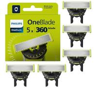 Philips OneBlade Original 360 lame, compatibili con tutti i modelli OneBlade e Pro, 5 pezzi (modello QP450/50)