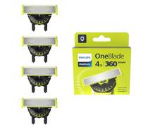Philips OneBlade Original 360 - Testine di ricambio per rasoio elettrico OneBlade e Pro, originali Philips, 4 lame singole, fornitura per 16 mesi (QP440/60)