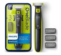 Philips OneBlade - Rasoio Elettrico Verde per Uomini con 3 Pettini e Tecnologia OneBlade, Testina Flessibile, Batteria Ni-MH Ricaricabile