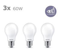 Philips, pacchetto di 3 lampadine a LED E27 60W, bianco caldo