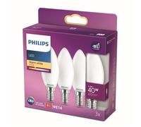 Philips, pacchetto di 3 lampadine E27 LED 40W, bianco caldo