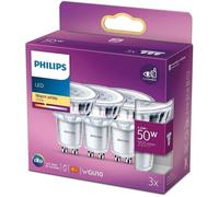 Philips, pacchetto di 3 lampadine GU10 LED 50W, bianco caldo