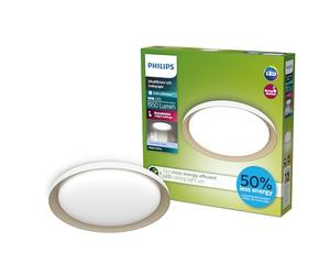 Philips Pebblo UltraEfficient, Plafoniera da soffitto, 10W, 1950lm, Luce Bianca Naturale 4000K, 3 scene di luce SceneSwitch, Grado di protezione IP20, Bianca