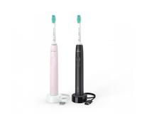 Philips 3100 series Sonicare Spazzolini Elettrici Sonici, confezione da 1 Spazzolino Rosa e 1 Spazzolino Nero HX3675/15