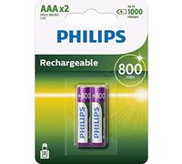 Philips, Pile ricaricabili NiMh AAA Micro, 800 mAh, 2 pz.