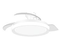 Philips Bliss Ventilatore a Soffitto con Pale Retrattili e Lampadina LED, 3 Pale, Pala Aperta 106 cm, 4.500 lm, Luce Bianca Tunabel 3.000-6.500 K, Regol. Fino a 5%, Telecom. In ianco Brillante
