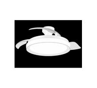 Philips Bliss Ventilatore a Soffitto con Pale Retrattili e Lampadina LED, 3 Pale, Pala Aperta 106 cm, 4.500 lm, Luce Bianca Tunabel 3.000-6.500 K, Regol. Fino a 5%, Telecom. In ianco Brillante