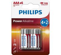 Philips LR03P6BP Batteria Alcalina AAA senza Cadmio, Mercurio e Piombo, Confezione da 6 Pezzi