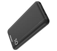 PHILIPS Powerbank da 10000 mAh con porte di ingresso USB A e USB-C doppie, nero