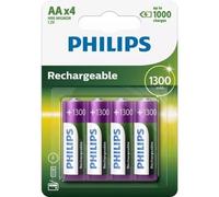 Philips Multi Life NiMH Pile AA Micro, 1300 mAh, Confezione da 4 Pezzi