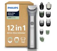 Philips Rifinitore All-in-one Multigroom Serie 5000 12 in 1 - Rifinitore per barba, capelli e corpo, lame autoaffilanti interamente in metallo, 20 impostazioni di lunghezza (0,5-20 mm), MG5952/30